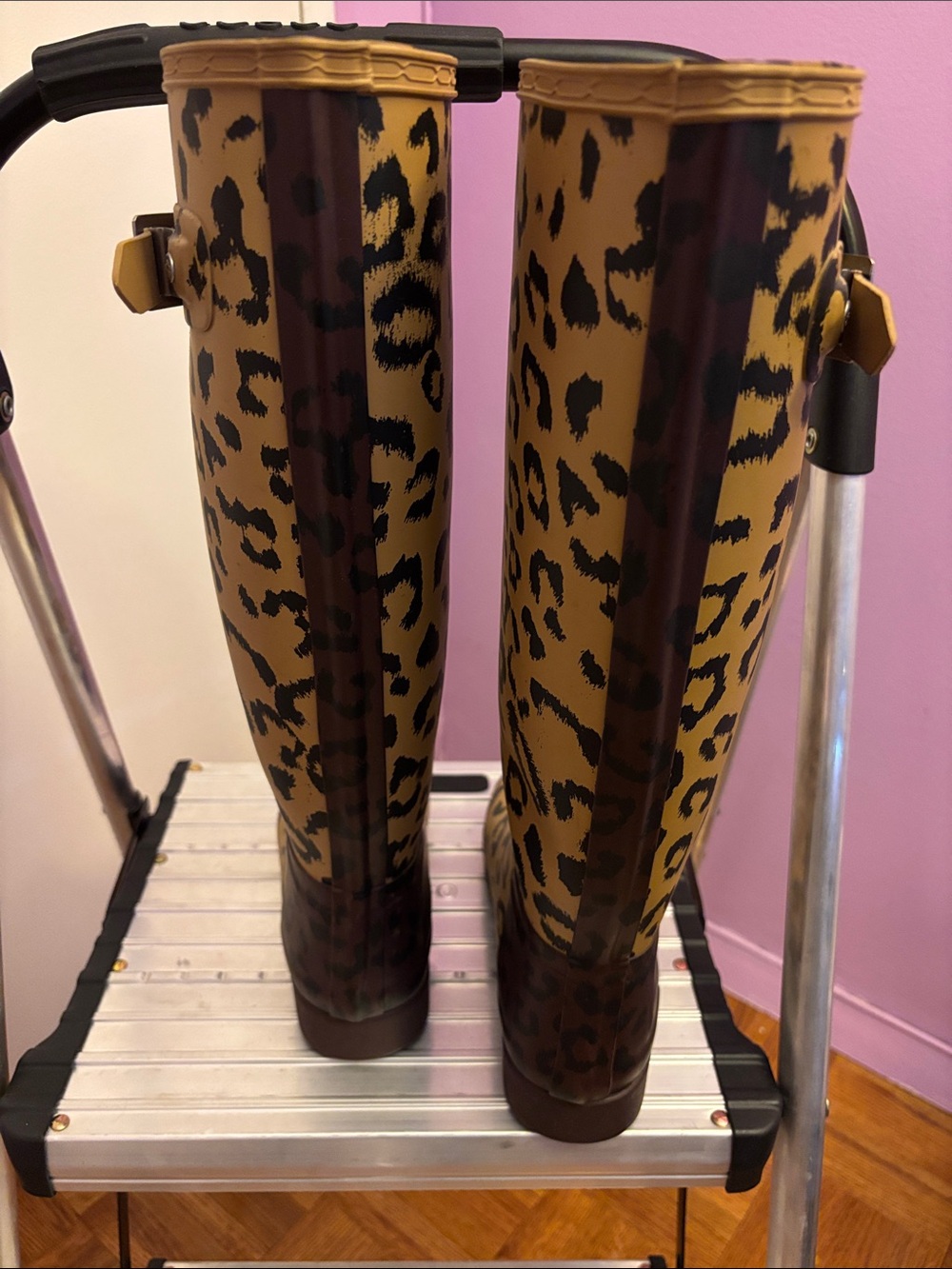 Women’s Hunter Leopard Print Tall Rain Boots - Brown